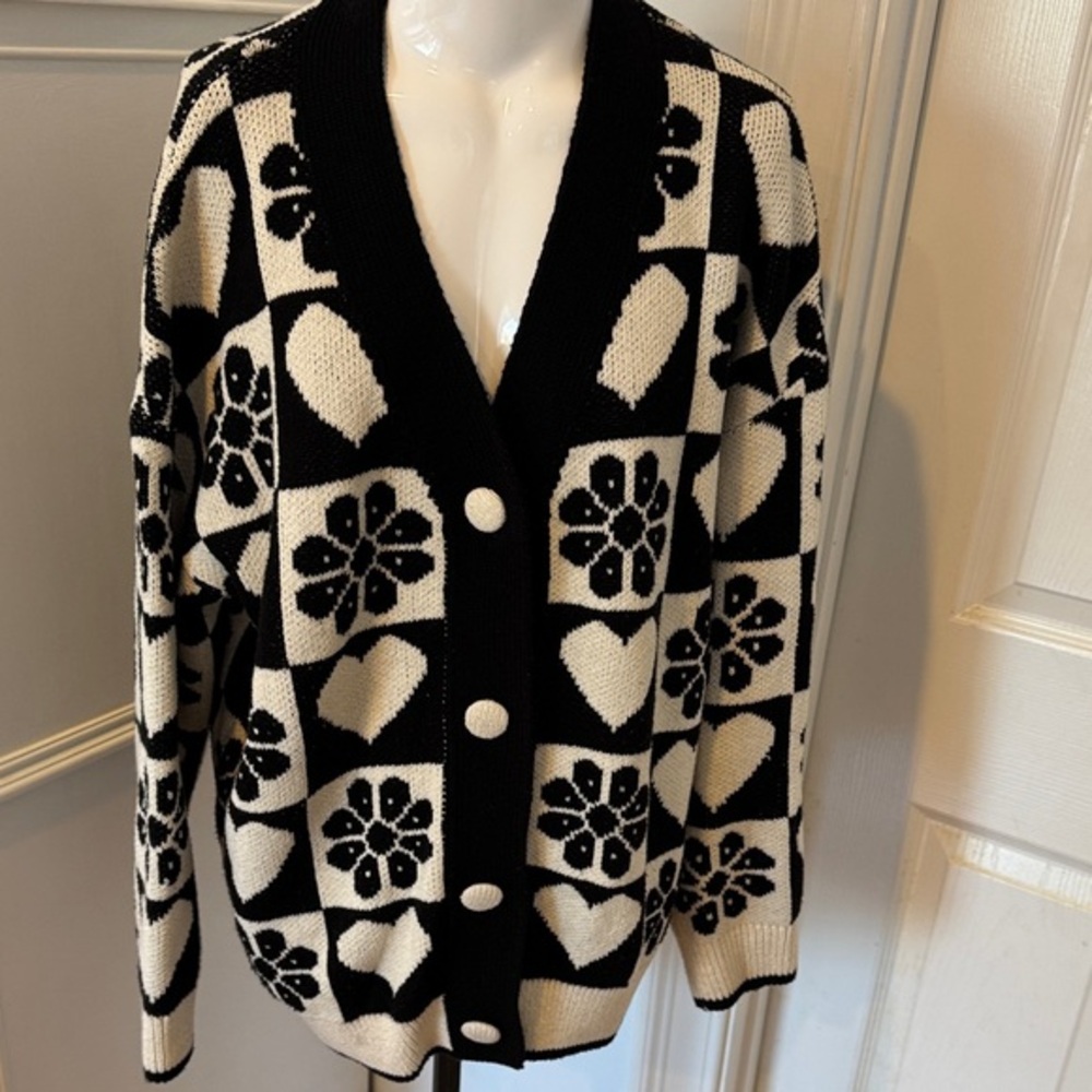 Cardigan heart sweater